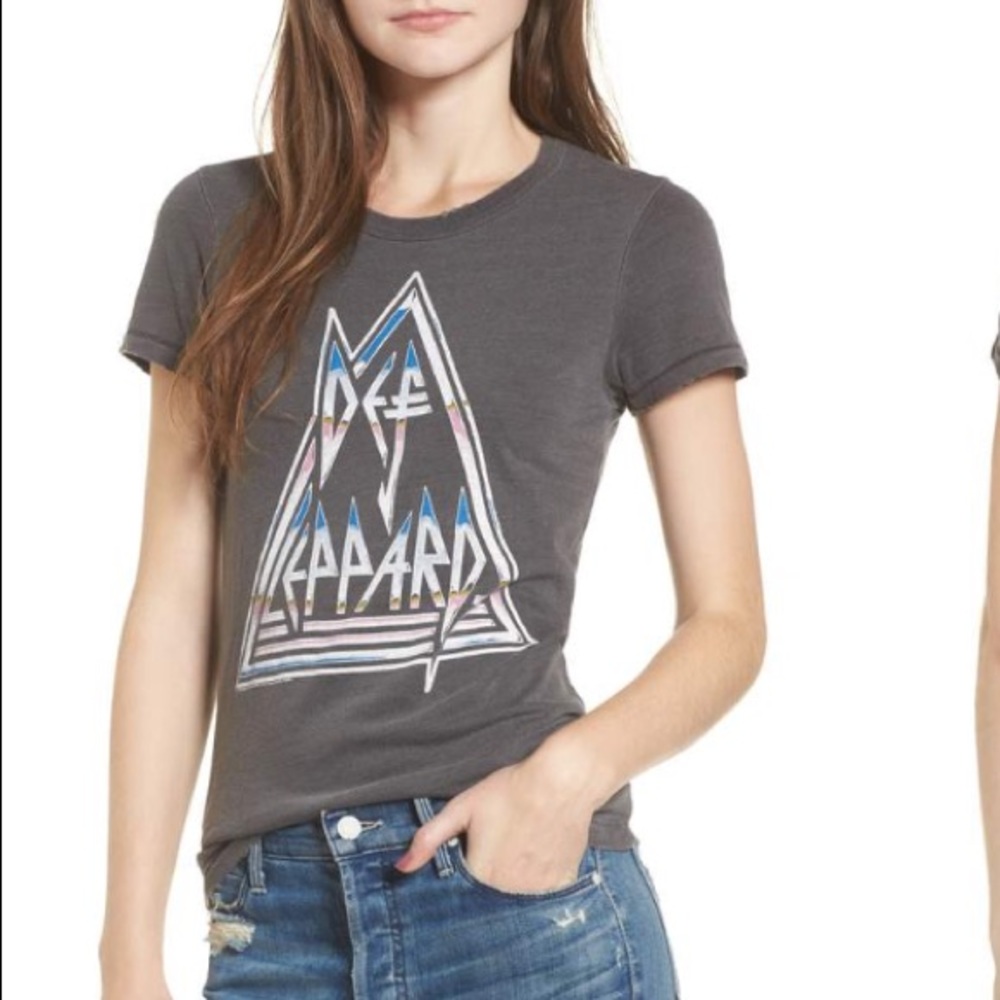 Junk Food Clothing Grey Def Leppard Shirt